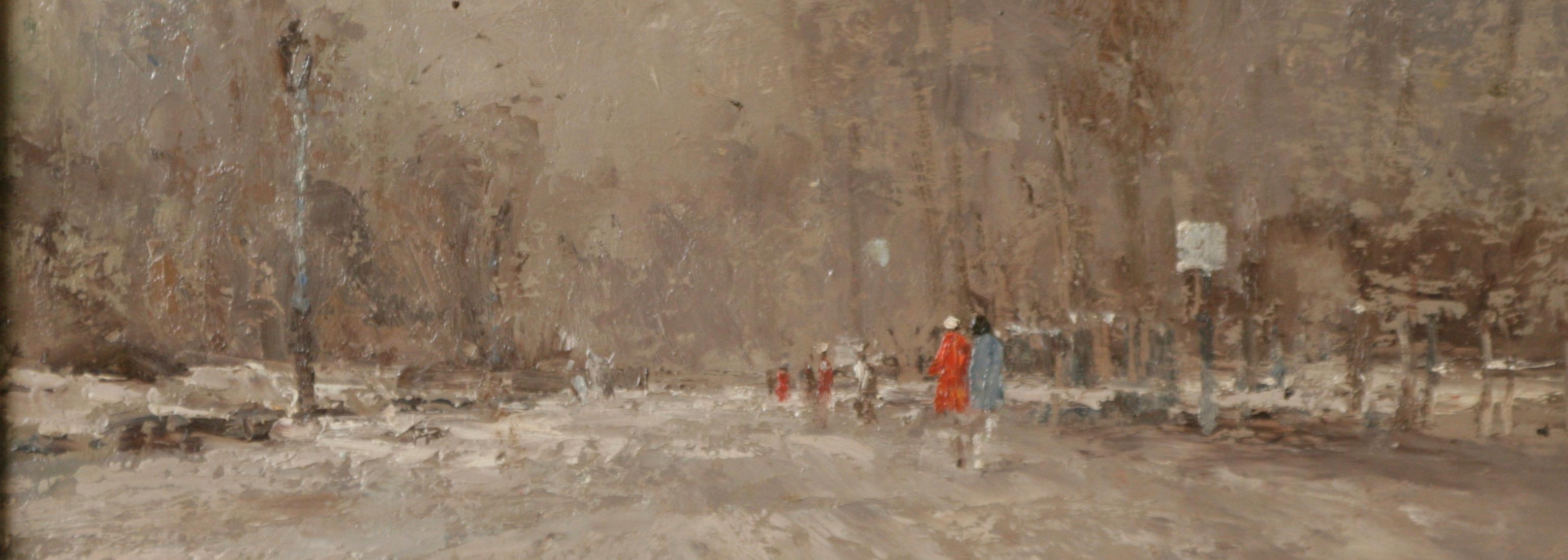 DECEMBER SNOW HYDE PARK..Roy Petley contemporary English artist   For Sale 2