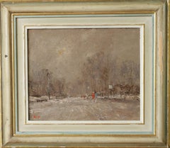 DECEMBER SNOW HYDE PARK..Roy Petley contemporary English artist