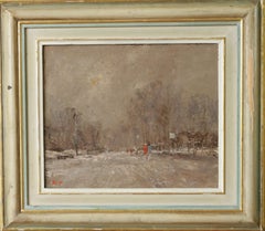 DECEMBER SNOW HYDE PARK..Roy Petley zeitgenössischer englischer artist  