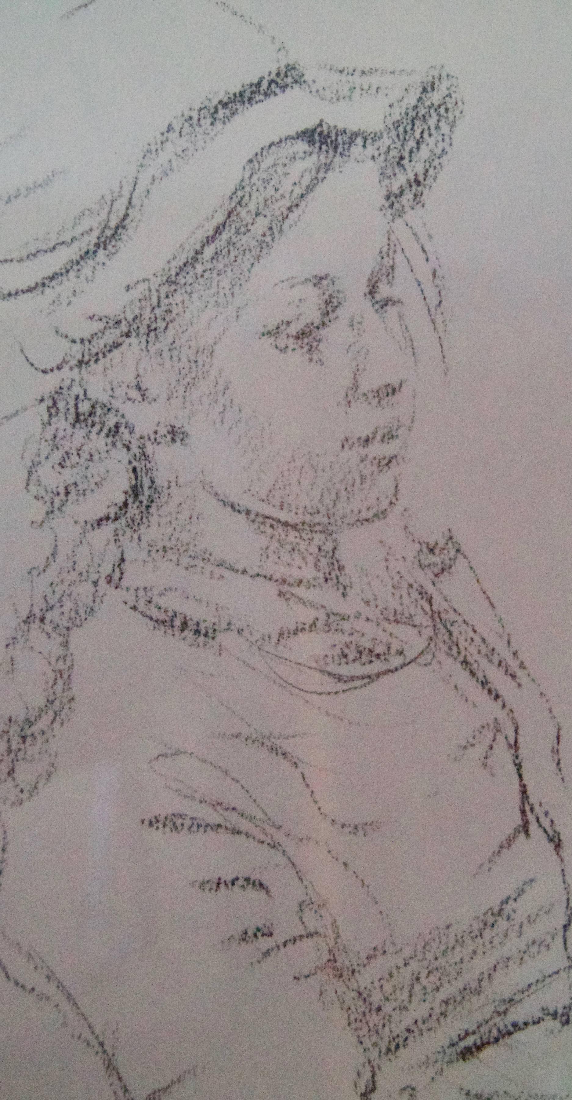 Girl in a Hat - Late 20th Century Figurative Sketch by Roy Petley 2