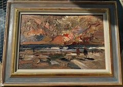 SUNSET NOSTALGIC IMPASTO   ROY PETLEY contemporary British artist