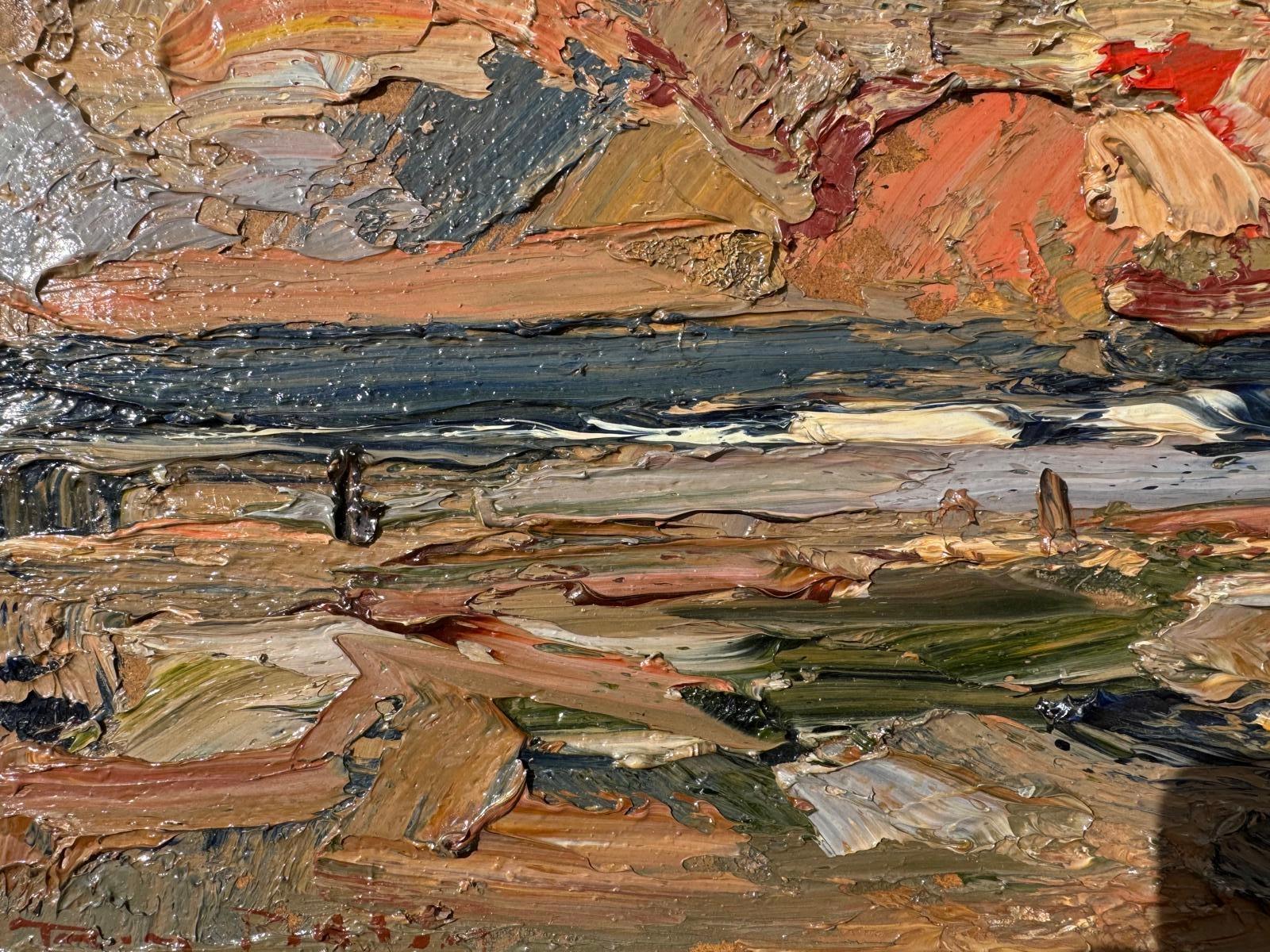 PUESTA DE SOL IMPASTO NOSTÁLGICO   ROY PETLEY artista británico contemporáneo - Painting Impresionista de Roy Petley