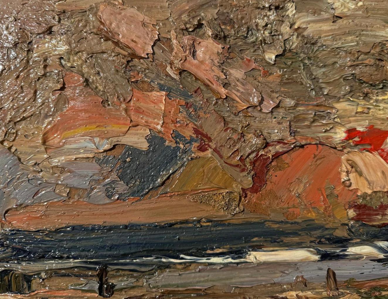 PUESTA DE SOL IMPASTO NOSTÁLGICO   ROY PETLEY artista británico contemporáneo en venta 4
