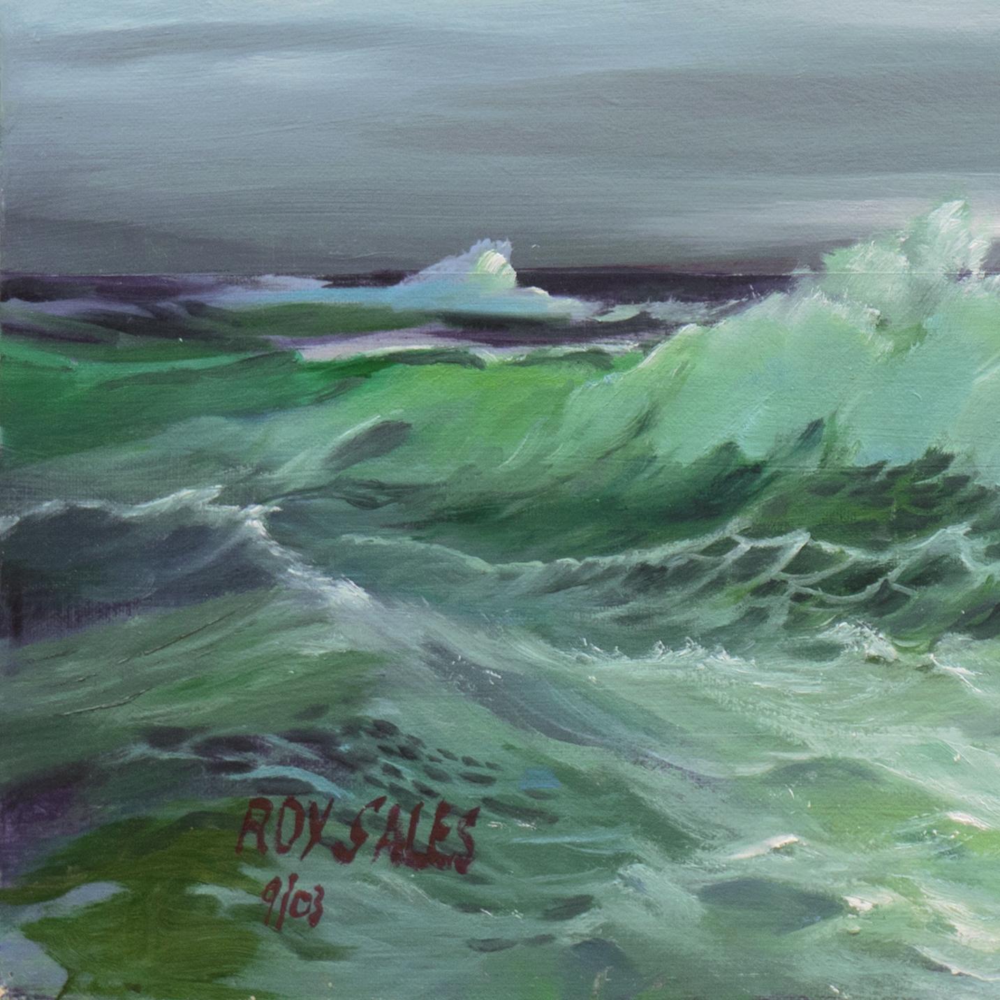 'After the Storm', Turbulent Seascape - Painting by Roy Rose Sales