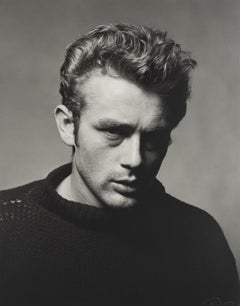 James Dean Looking Downward - black and white photograph by Roy Schatt