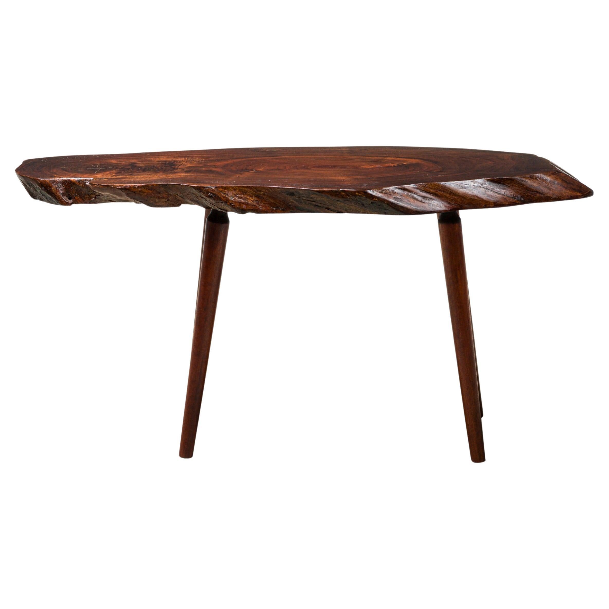 Roy Sheldon Amerikanischer Mid-Century Studio Craft-Cocktailtisch mit freier Kante