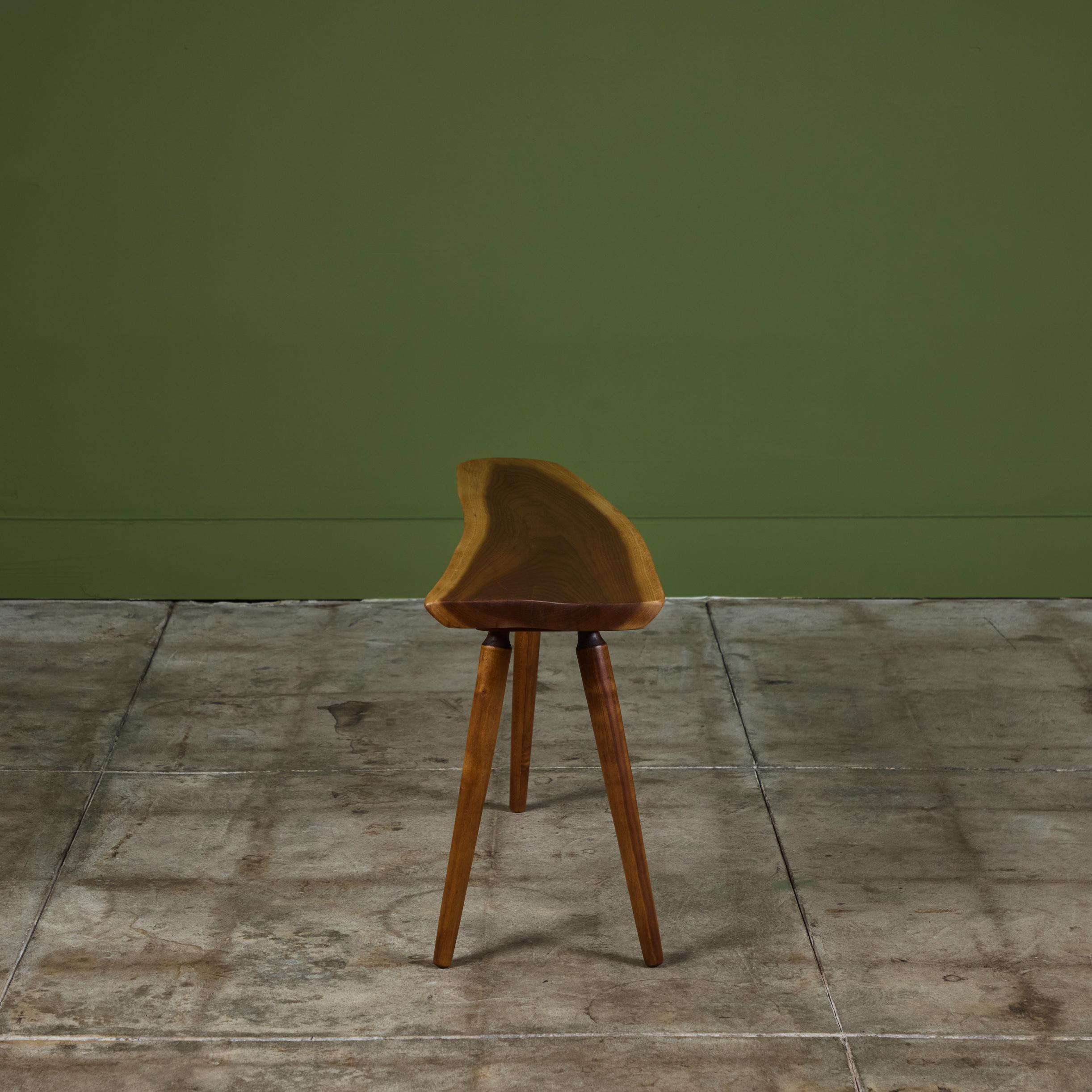 Mid-20th Century Roy Sheldon Free Edge Walnut Accent Table