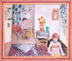 Großes Modern British, Ölgemälde von zwei Akten in einem Studio, inspiriert von Matisse