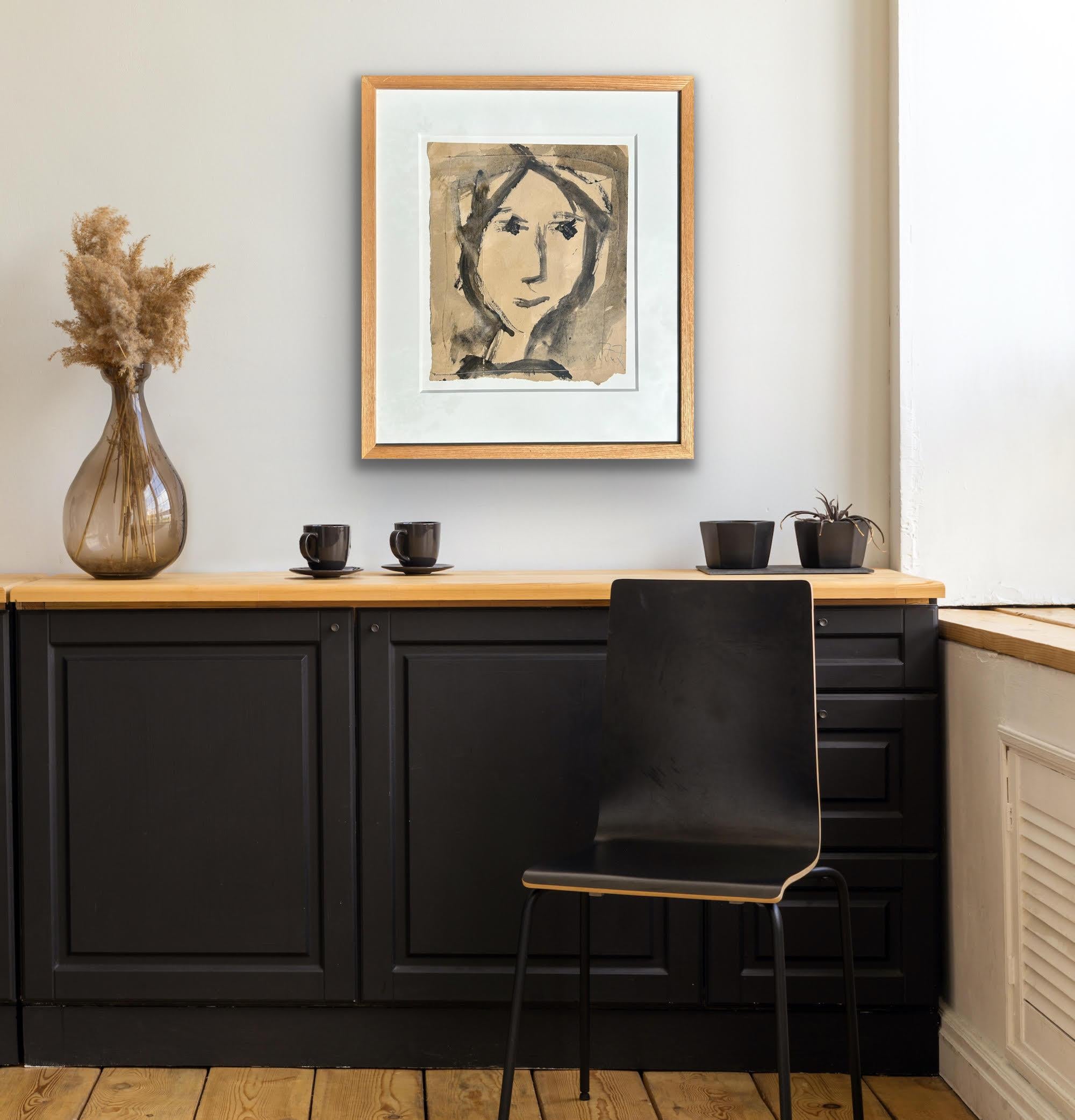 Tête de portrait d'artiste britannique figurant Roy Turner Durant 20ème siècle minimaliste en vente 9