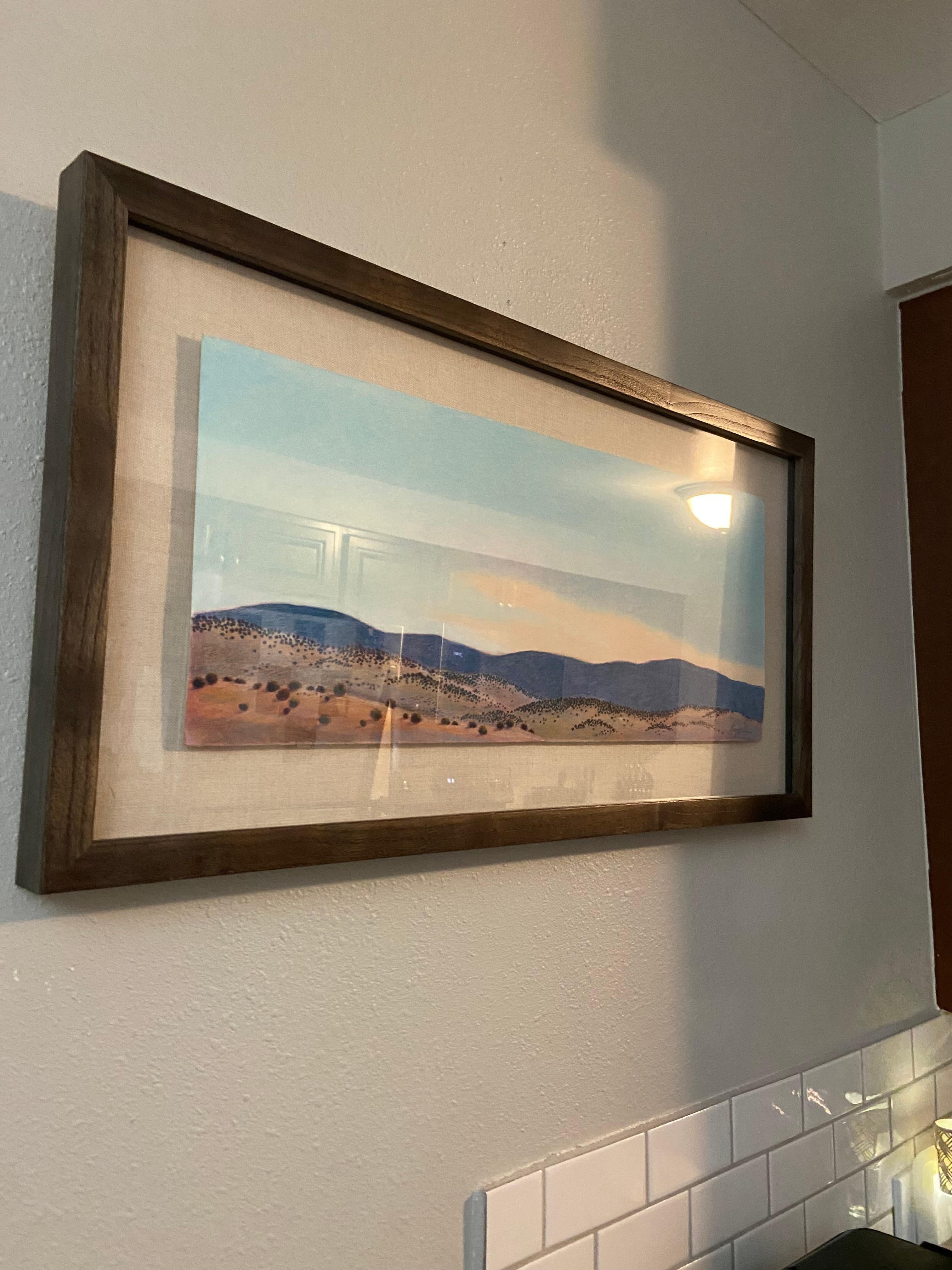 Colinas de Chama, pastel al óleo enmarcado 16x28 - Painting Contemporáneo de Roy Wilce