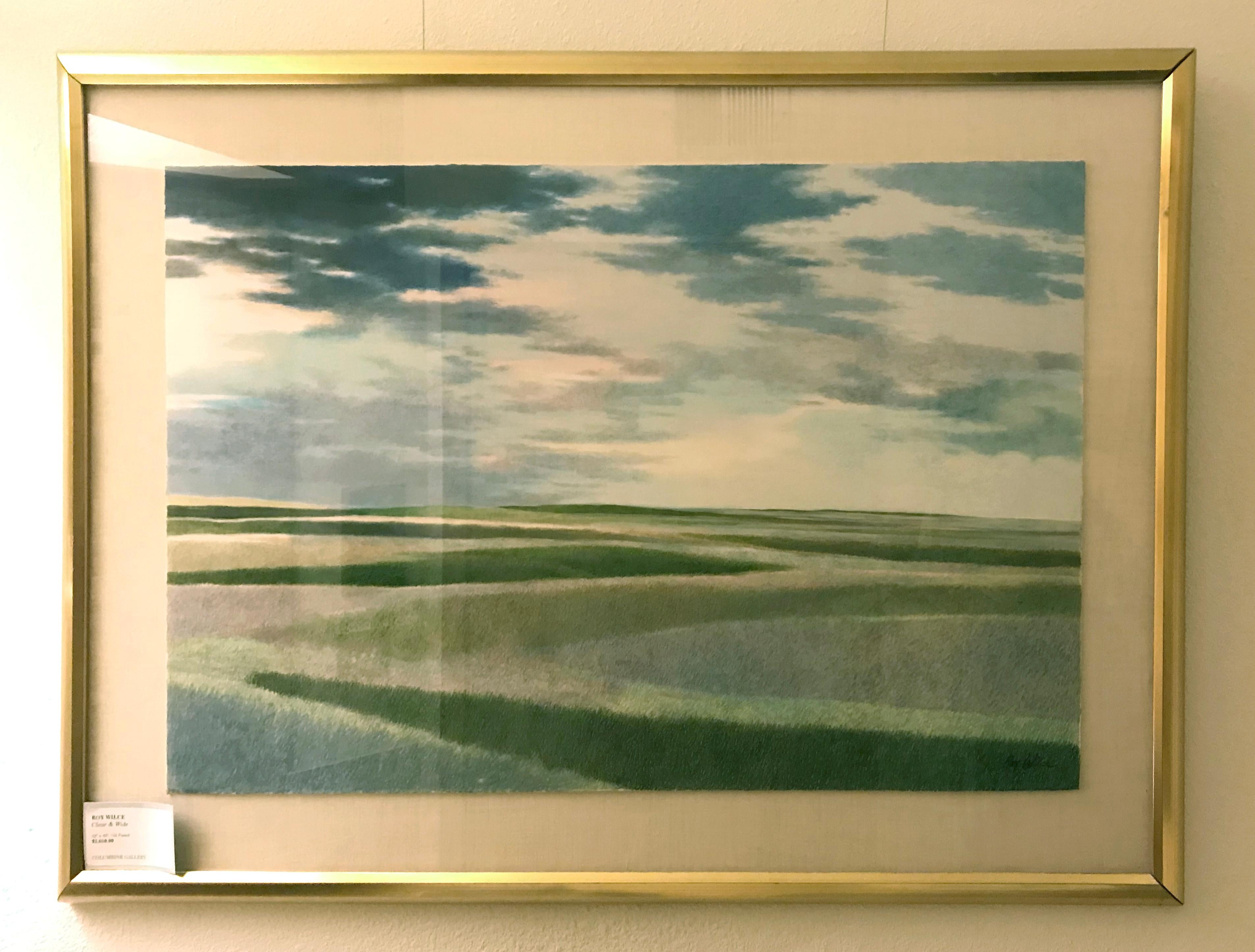 Claro y ancho, pastel al óleo enmarcado, 32x46