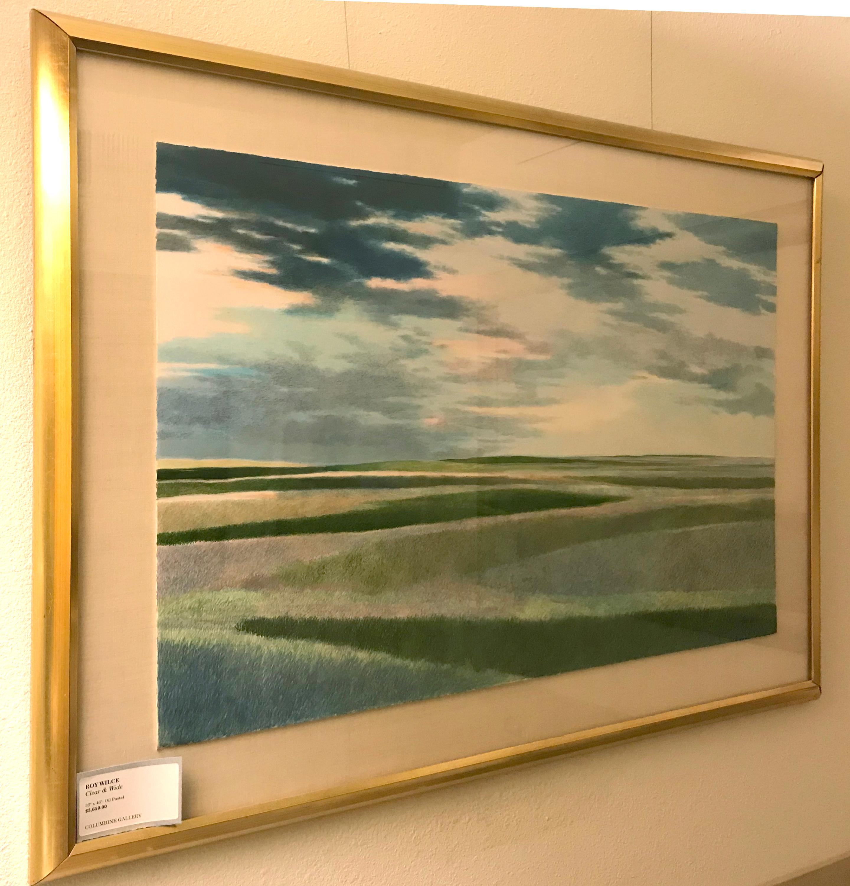 Claro y ancho, pastel al óleo enmarcado, 32x46