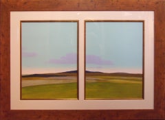 High Valley Diptych, 46x62" framed oil pastel