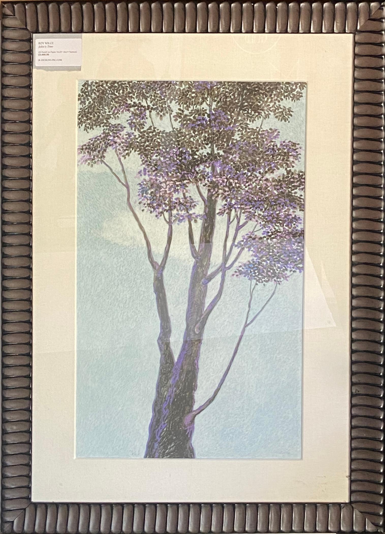 John's Tree, 47x33" framed oil pastel
