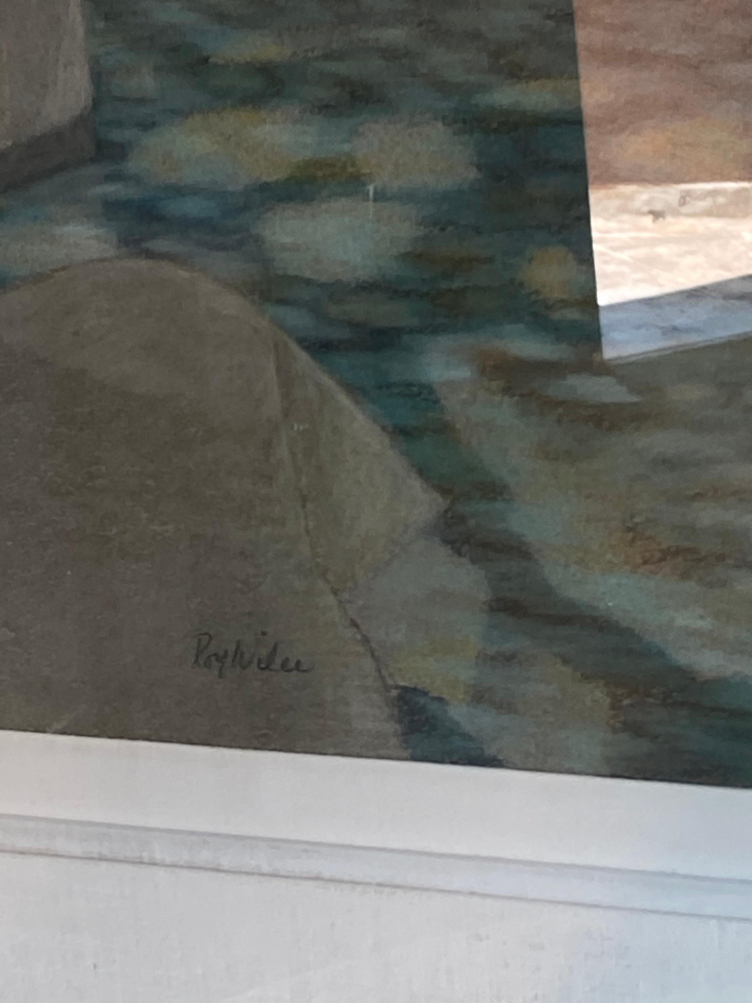 Sand Bar von Roy Wilce
Prismacolor auf Papier, kühle Töne stellen einen ruhigen See mit großen Felsen im Vordergrund dar.
Bild 17x25