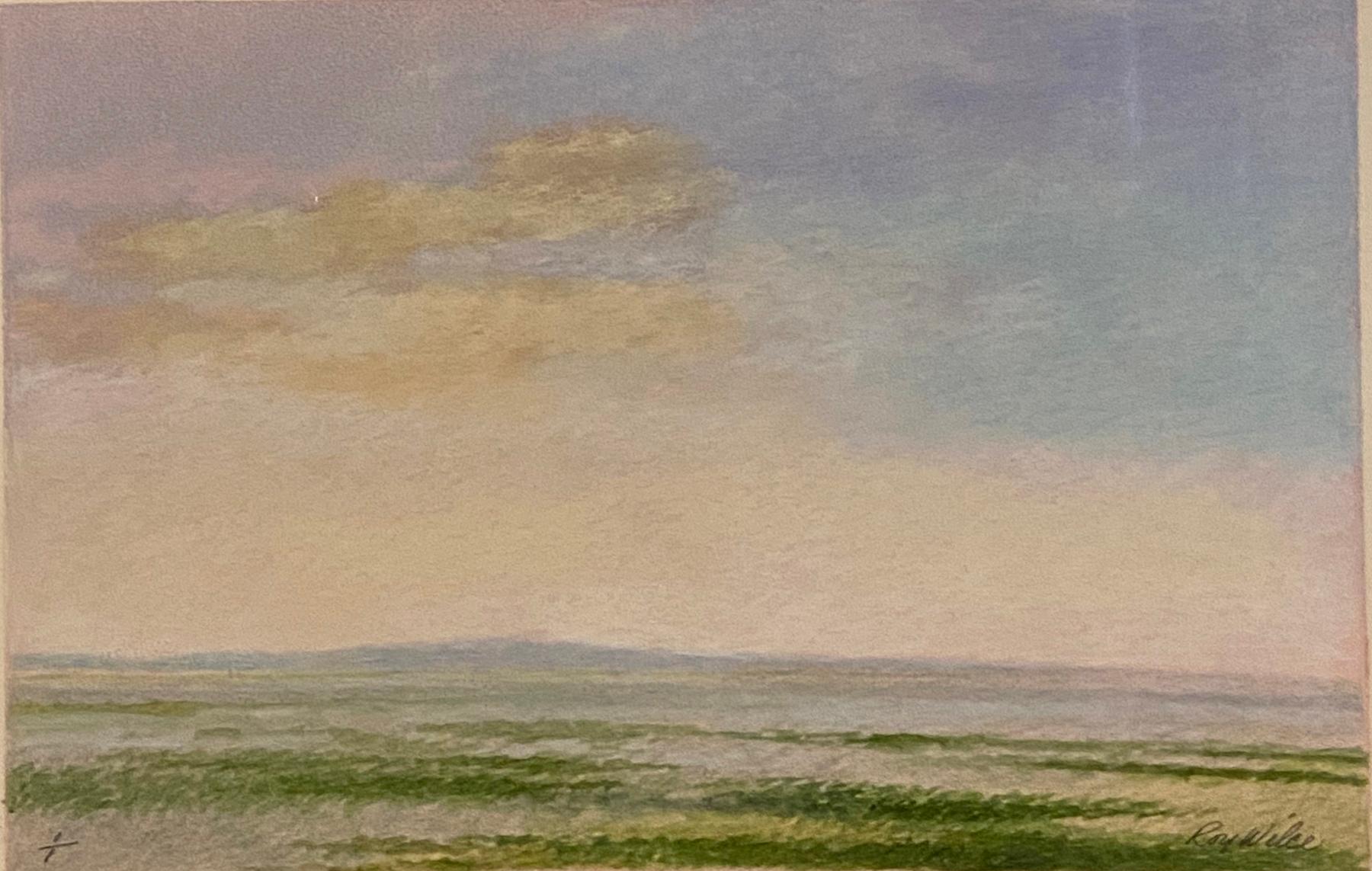 Untitled II, unframed oil pastel landscape study - Painting by Roy Wilce