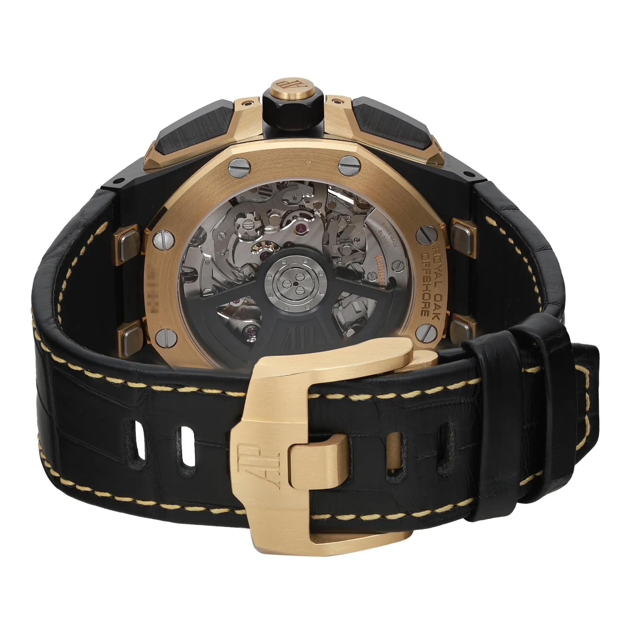 Men's Royak Oak Offshore Ceramic 18K Yellow Gold Black Dail Watch 26420CE.OO.A127CR.01 For Sale