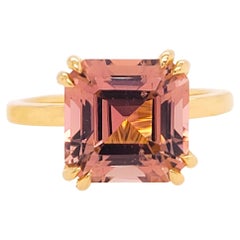 Royal 4.23ct Asscher Cut "California" Pink Tourmaline 18kt Ring