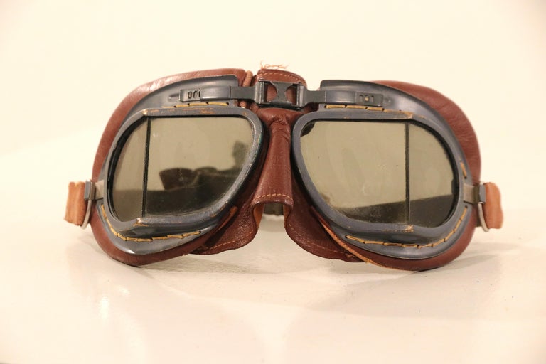 Royal Air Force Aviatior Goggles original WWII at 1stDibs