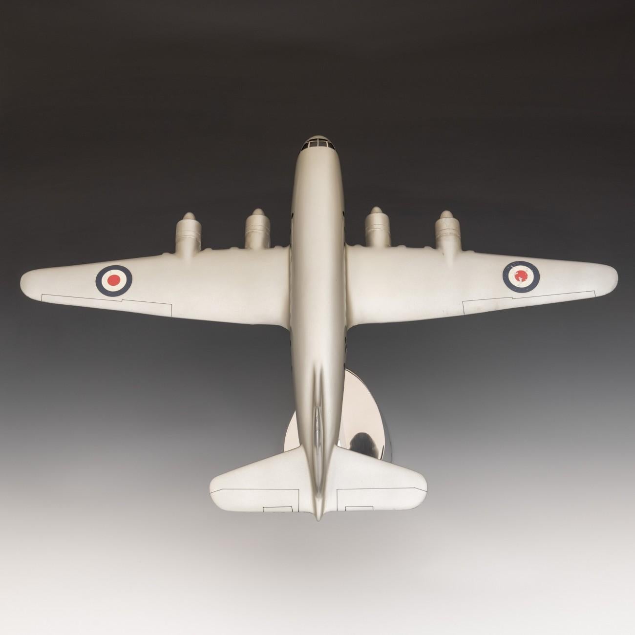 A splendid enamel painted cast aluminum model of a Handley Page Hastings on newly made polished aluminum stand. This model was originally made for the Air Ministry at the end of the 1940s when the Hastings was first introduced.

Dimensions: 52