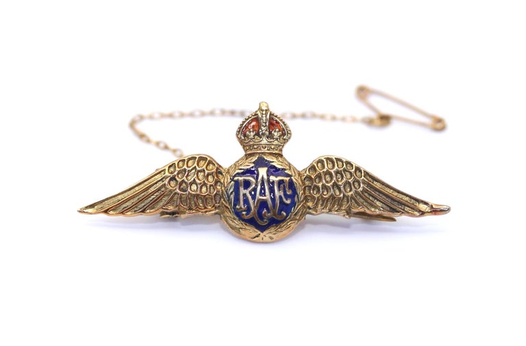 RAF Pilot Wings Sweetheart Brooch In Sweetheart Brooches / Badges - Foto 10