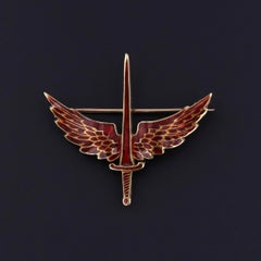 Royal Air Force Sweetheart Brooch of 14k Gold and Enamel