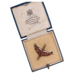 Antique Royal Air Force Sweetheart Brooch of 14k Gold and Enamel