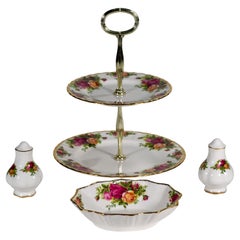 Juego de servir de porcelana de Royal Albert Inglaterra, Old Country Roses, 1974-1980