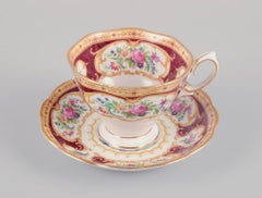 Royal Albert, England. Set of four "Lady Hamilton" coffee cups with saucers.