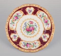 Royal Albert, England. Set of six "Lady Hamilton" plates in porcelain.