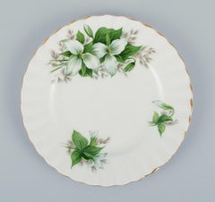 Royal Albert. Four "Trillium" coffee cups with saucers, cake plates, sugar bowl.