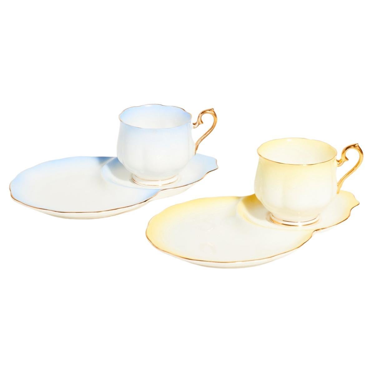 Royal Albert Pastel Blue and Primrose Yellow English Bone China Tea Set