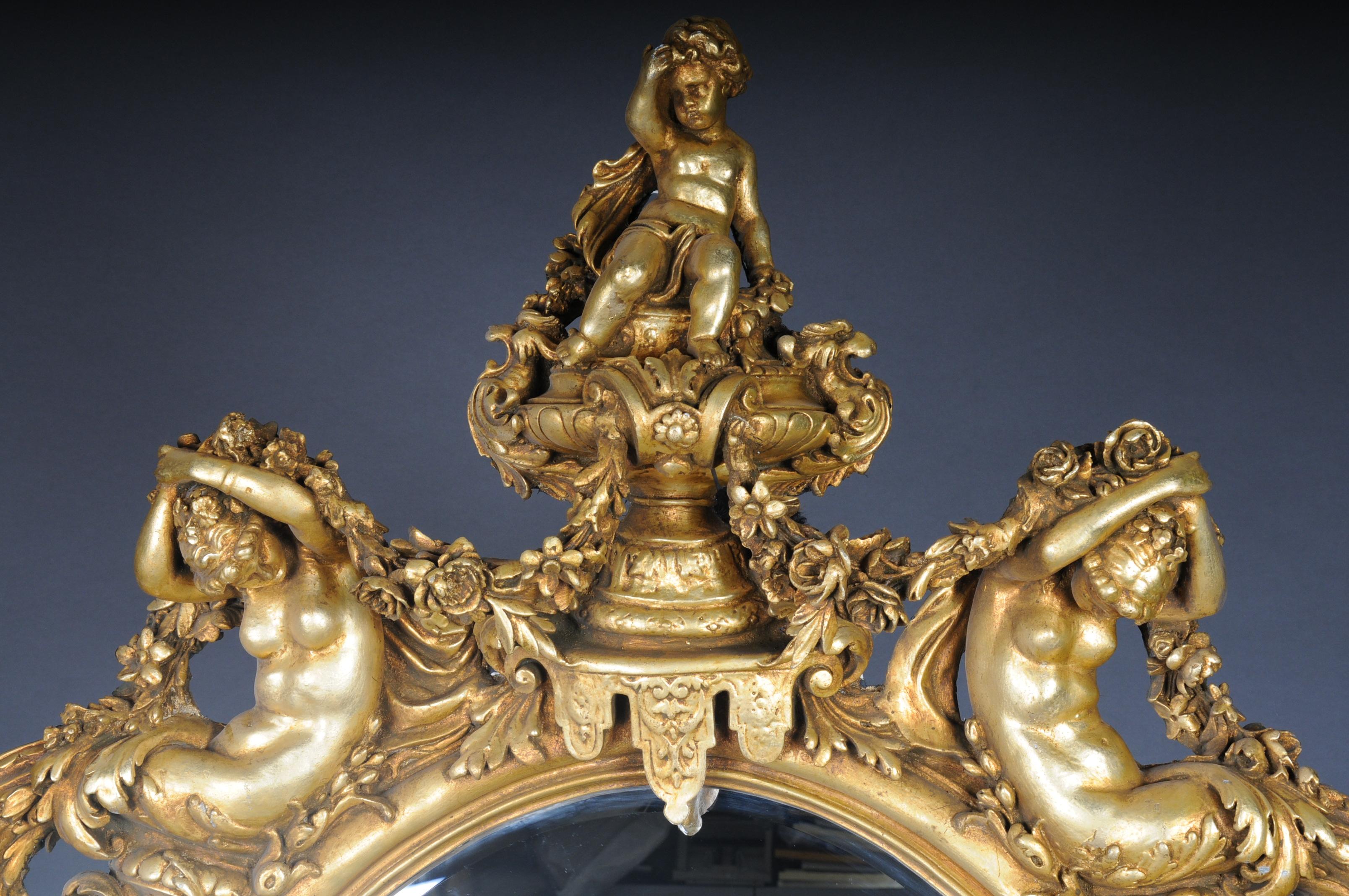 Royal and Monumental Gilded Wall Mirror After F. Linke, Paris For Sale 7