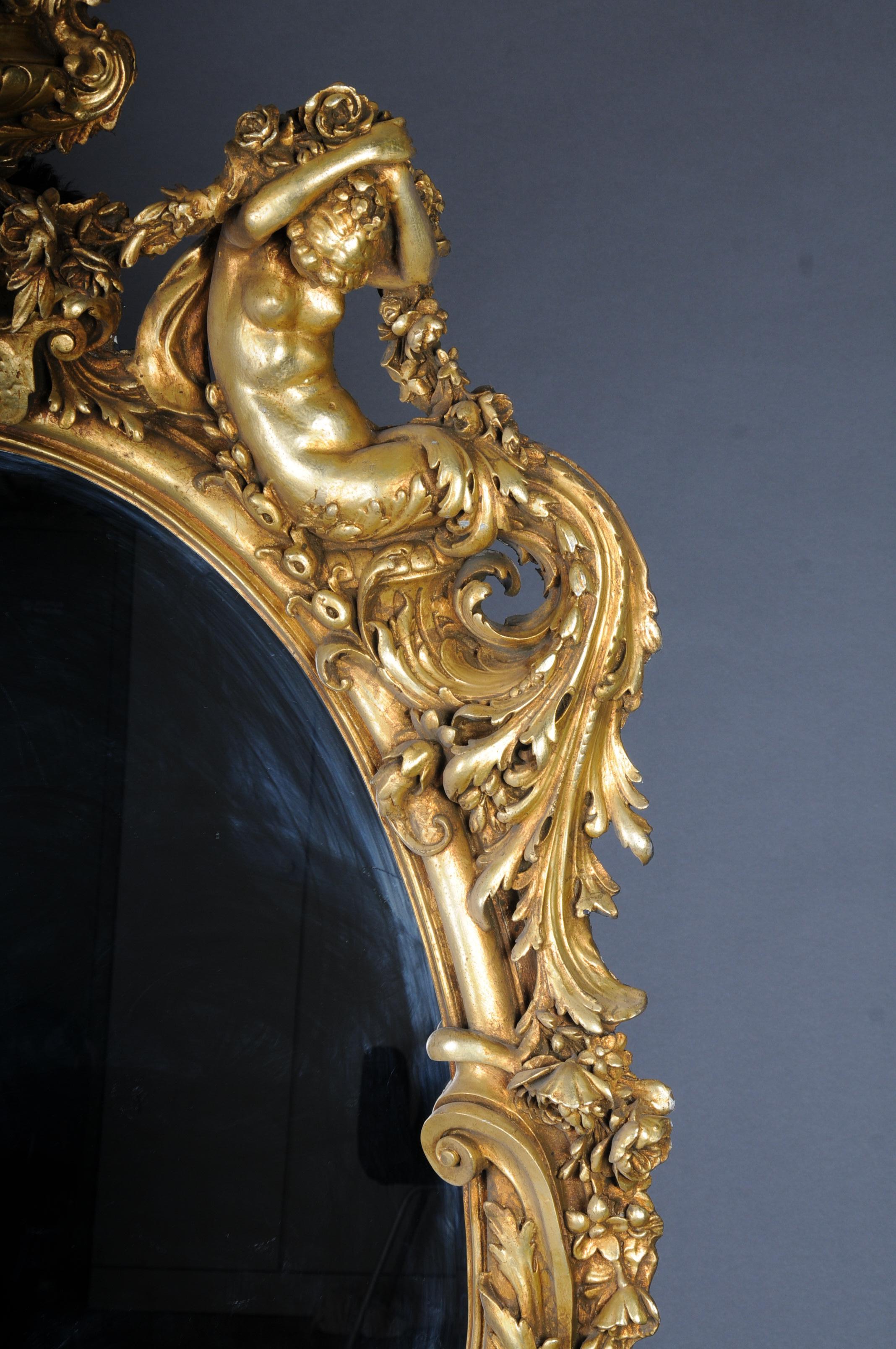 Royal and Monumental Gilded Wall Mirror After F. Linke, Paris For Sale 8