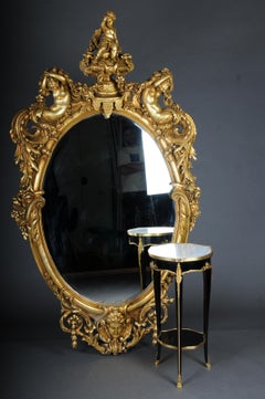 Royal and Monumental Gilded Wall Mirror After F. Linke, Paris