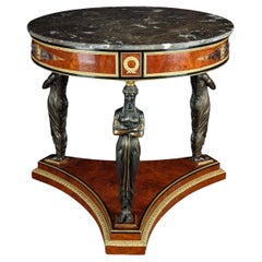 Tavolo da centro/salotto reale e unico, stile Impero, ottone