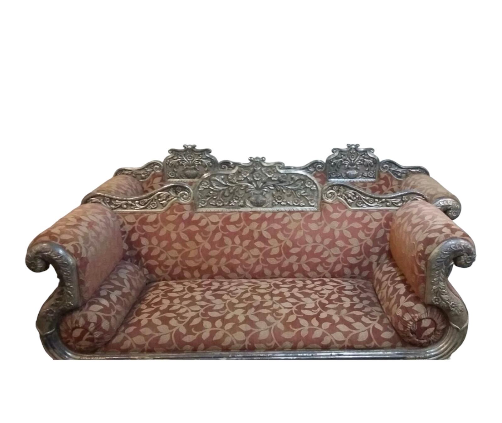Royal Anglo-Indian Silver Sofa Set, Collection Nawab of Bahawalpur, 19th Century For Sale 14