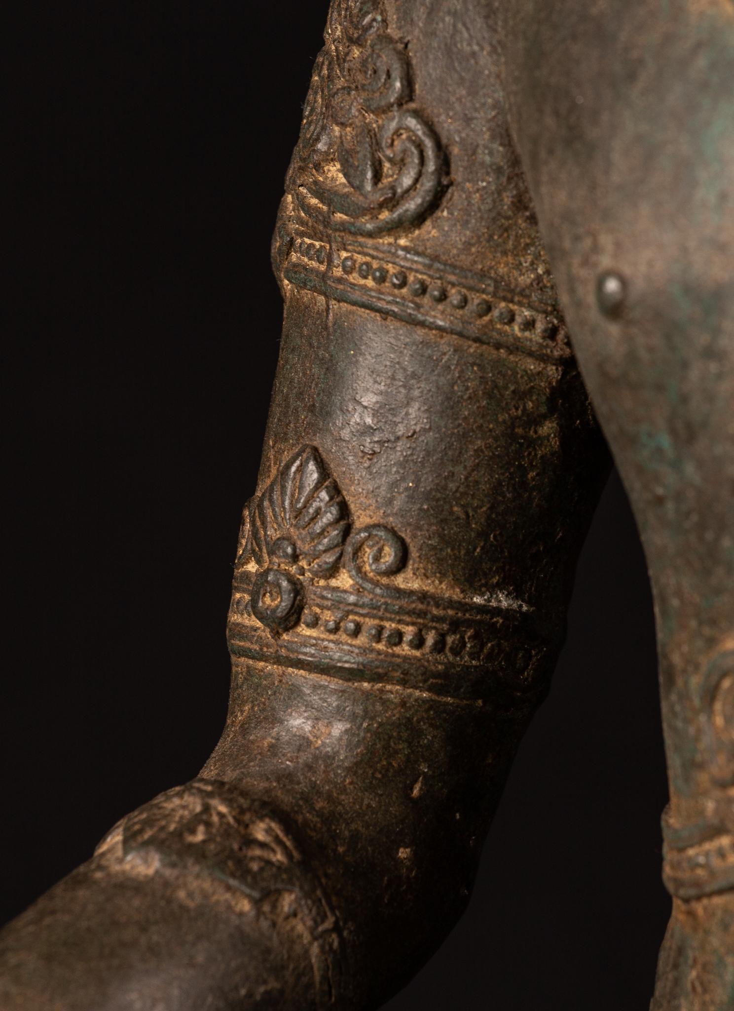 Royal Antique Bronze Buddha with Imperial Attire, Fine Details, 18th Century 5