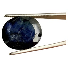 Royal Antwerp Gem GRA Certified Natural Basaltic Sapphire 6.19 Ct Oval Mixed Cut