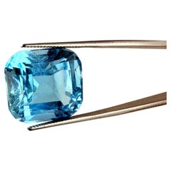 Royal Antwerp Gem GRA Certified Natural Blue Topaz 18.46 Ct Cushion Mixed Cut