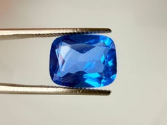 Royal Antwerp Gem GRA Certified Natural Intense Blue Topaz 3.73 Ct Cushion Cut