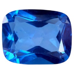 Royal Antwerp Gem GRA Certified Natural Intense Blue Topaz 3.73 Ct Cushion Cut