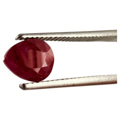 Royal Antwerp Gem GRA Certified Natural Ruby 0.79 Ct Pear Mixed Cut No Heat