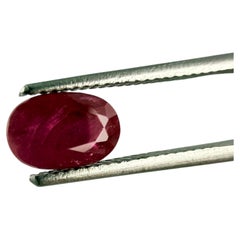 Royal Antwerp Gem GRA Certified Natural Ruby 0.91 Ct Purplish Red Oval Cut