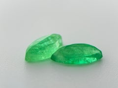 Royal Antwerp Gem Natural Emerald Pair 1.09 Ct Marquise Cut Certified