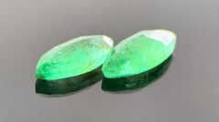 Royal Antwerp Gem Natural Emerald Pair 1.19 Ct Marquise Cut Certified