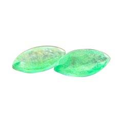 Royal Antwerp Gem Natural Emerald Pair 1.19 Ct Marquise Cut Certified