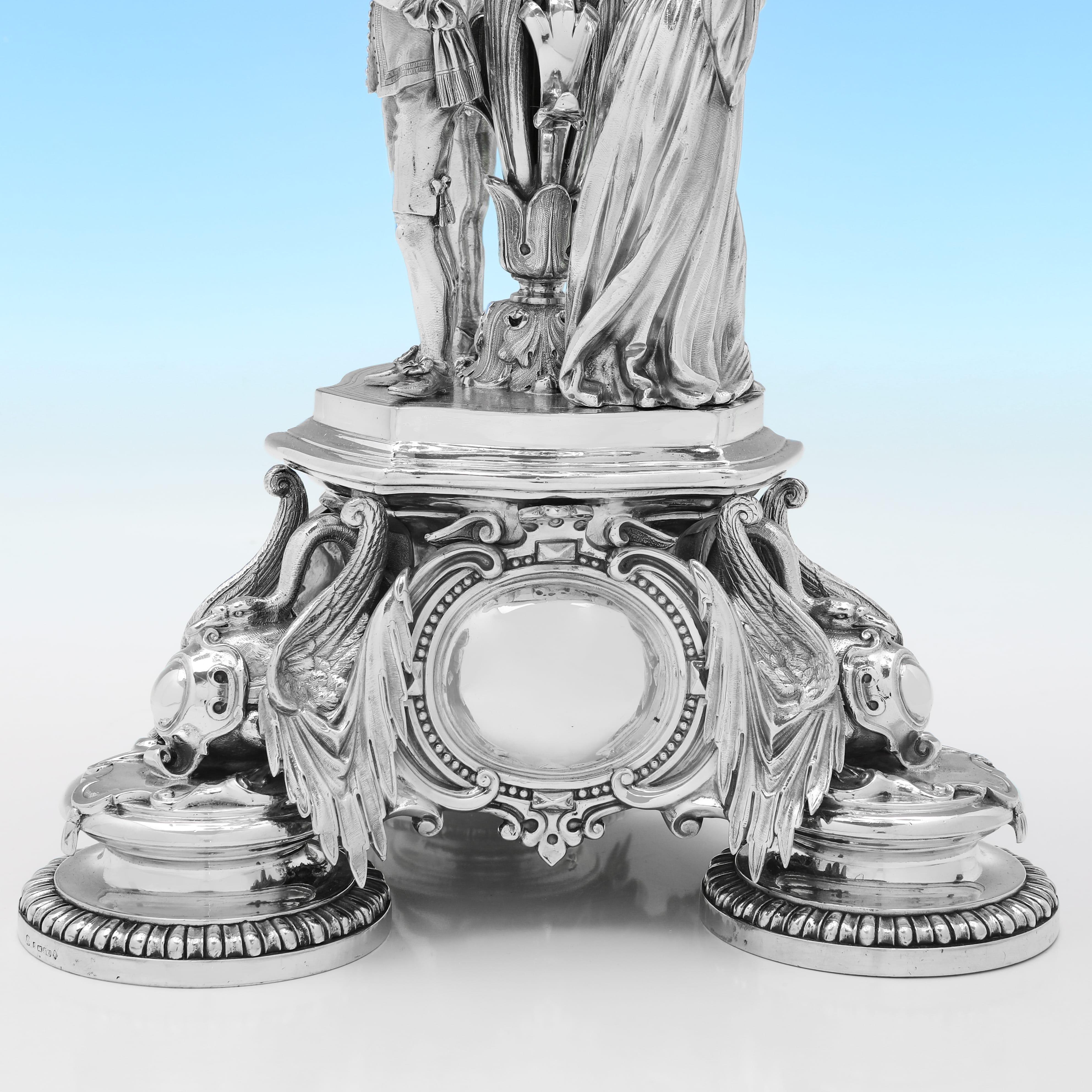 Candélabre de l'armée royale médicale fabriqué en 1855 par Elkington & Mason en vente 4