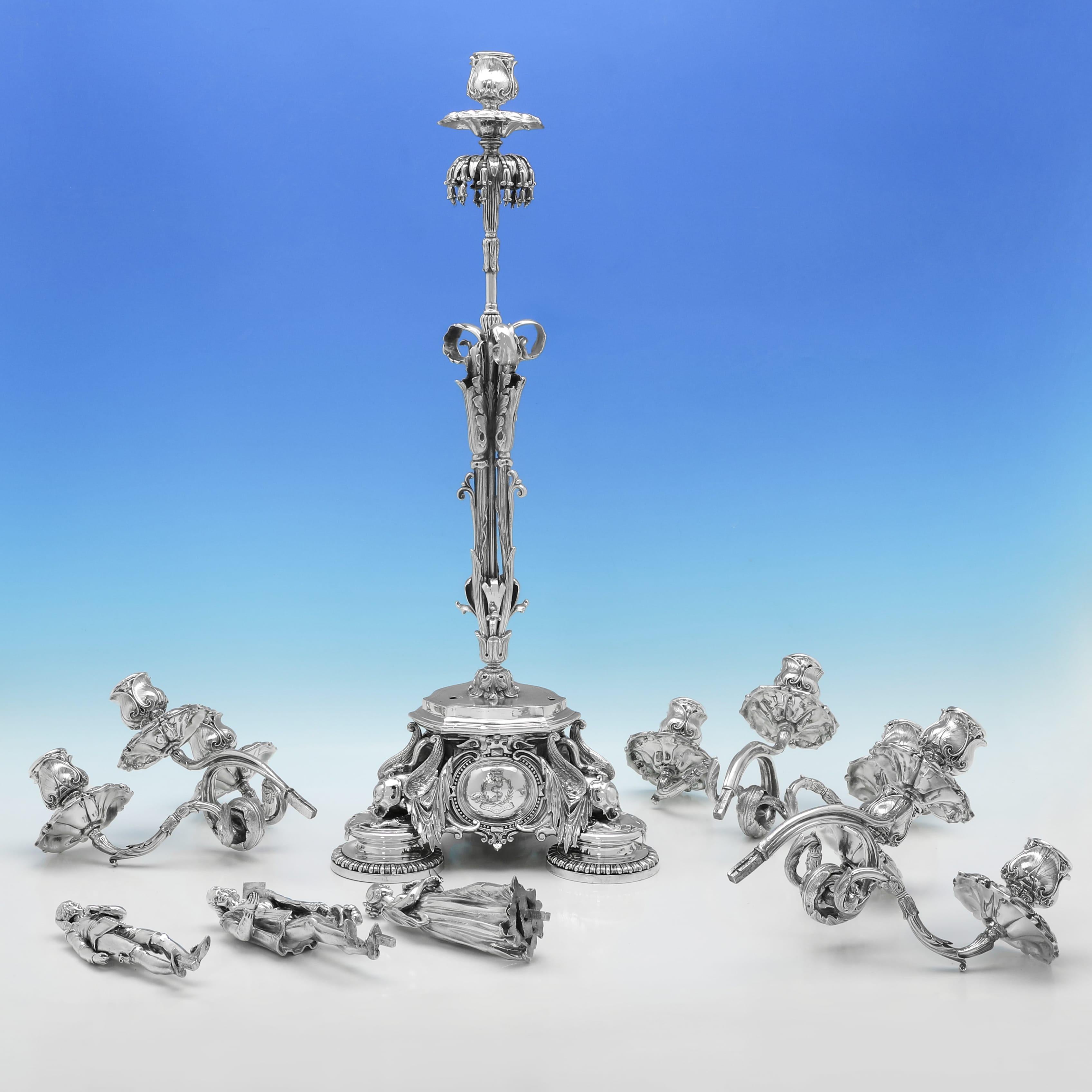 Candélabre de l'armée royale médicale fabriqué en 1855 par Elkington & Mason en vente 6