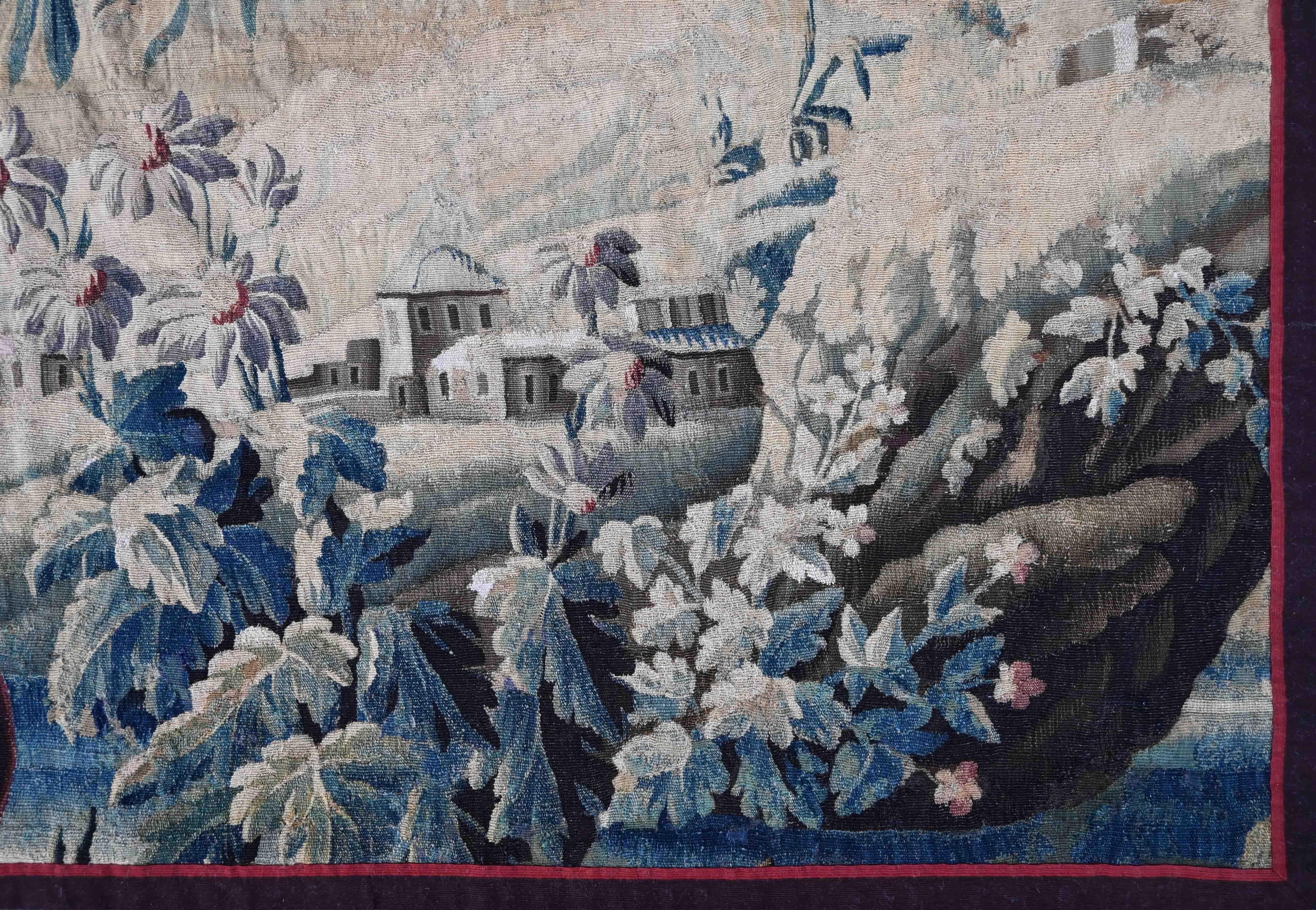 French Royal Aubusson Manufactory Tapestry, greenery 18th Century L260x177 No. 1436 For Sale
